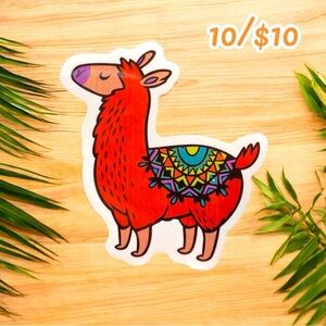 🌈 Colorful Llama Vinyl Sticker – Bold & Bright!